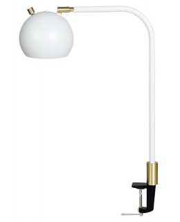 House of Troy AR401-WT-SB Aria Globe Clamp-on Desk Lamp